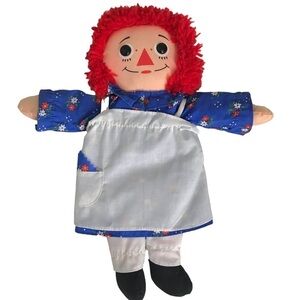 Playskool 1987 12” Raggedy Ann Doll Blue Floral Dress 80s